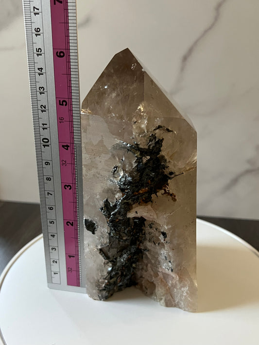 Citrine Tower w/ Hematite & Golden Rutile