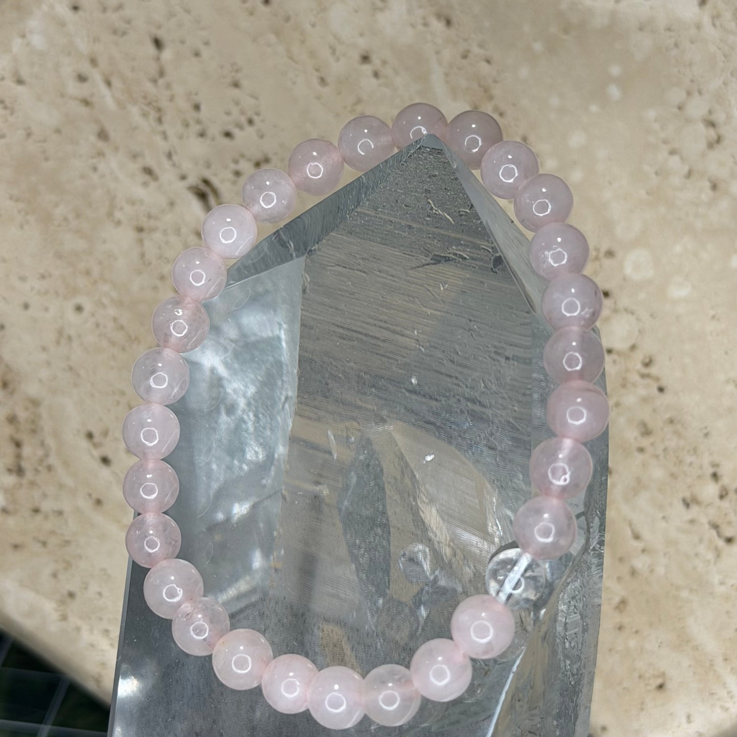 Rose Quartz w/ Clear Quartz Bracelet | Cristal Oaks