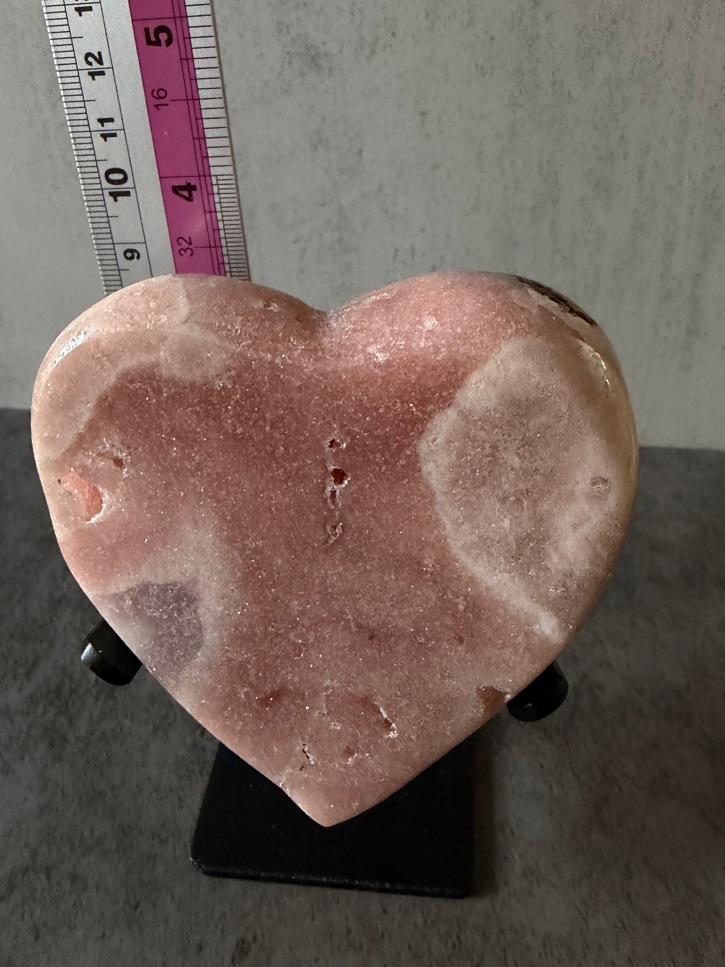 Pink Amethyst Heart with Purple Amethyst