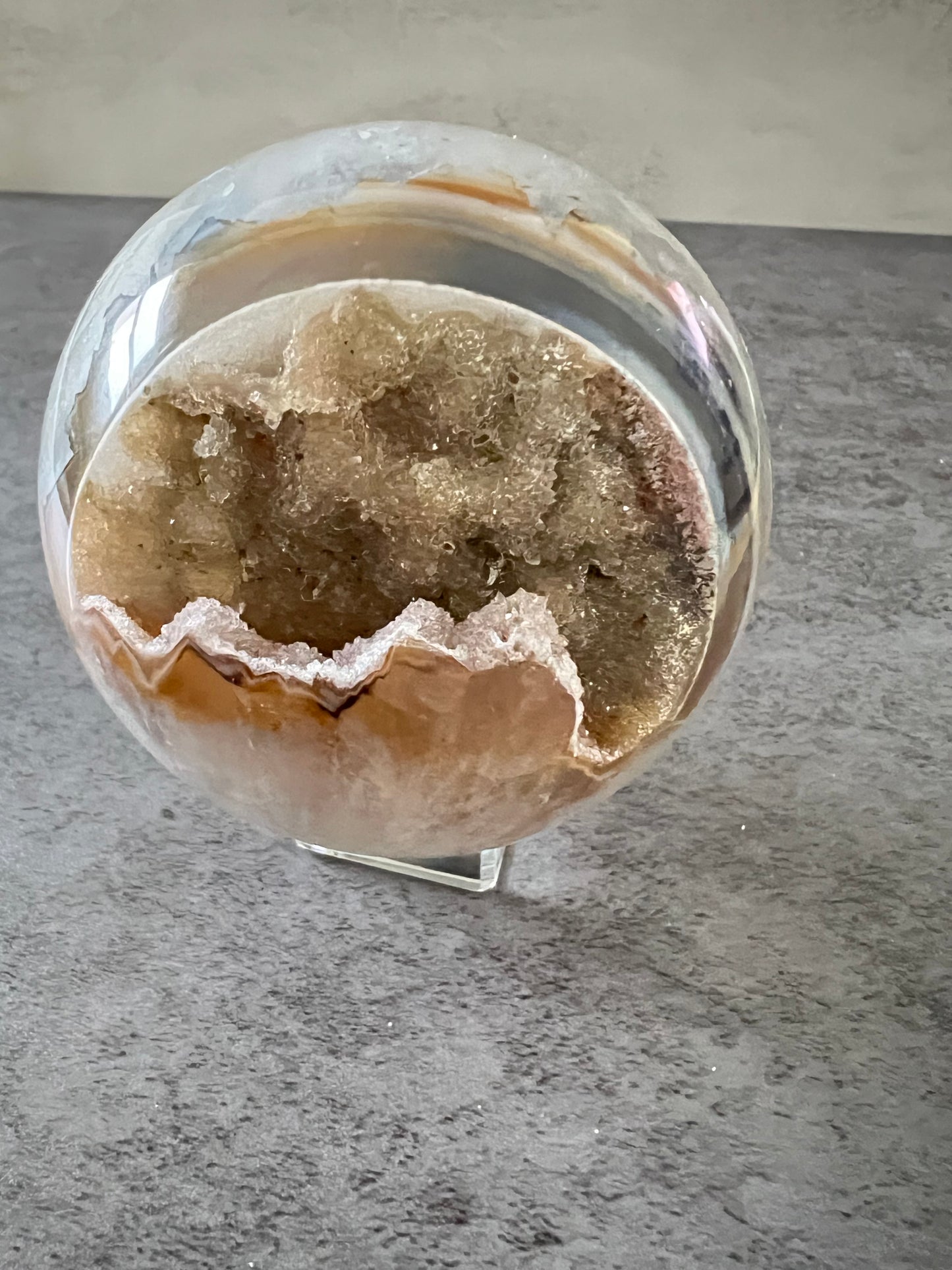 Taupe Druzy Agate Sphere