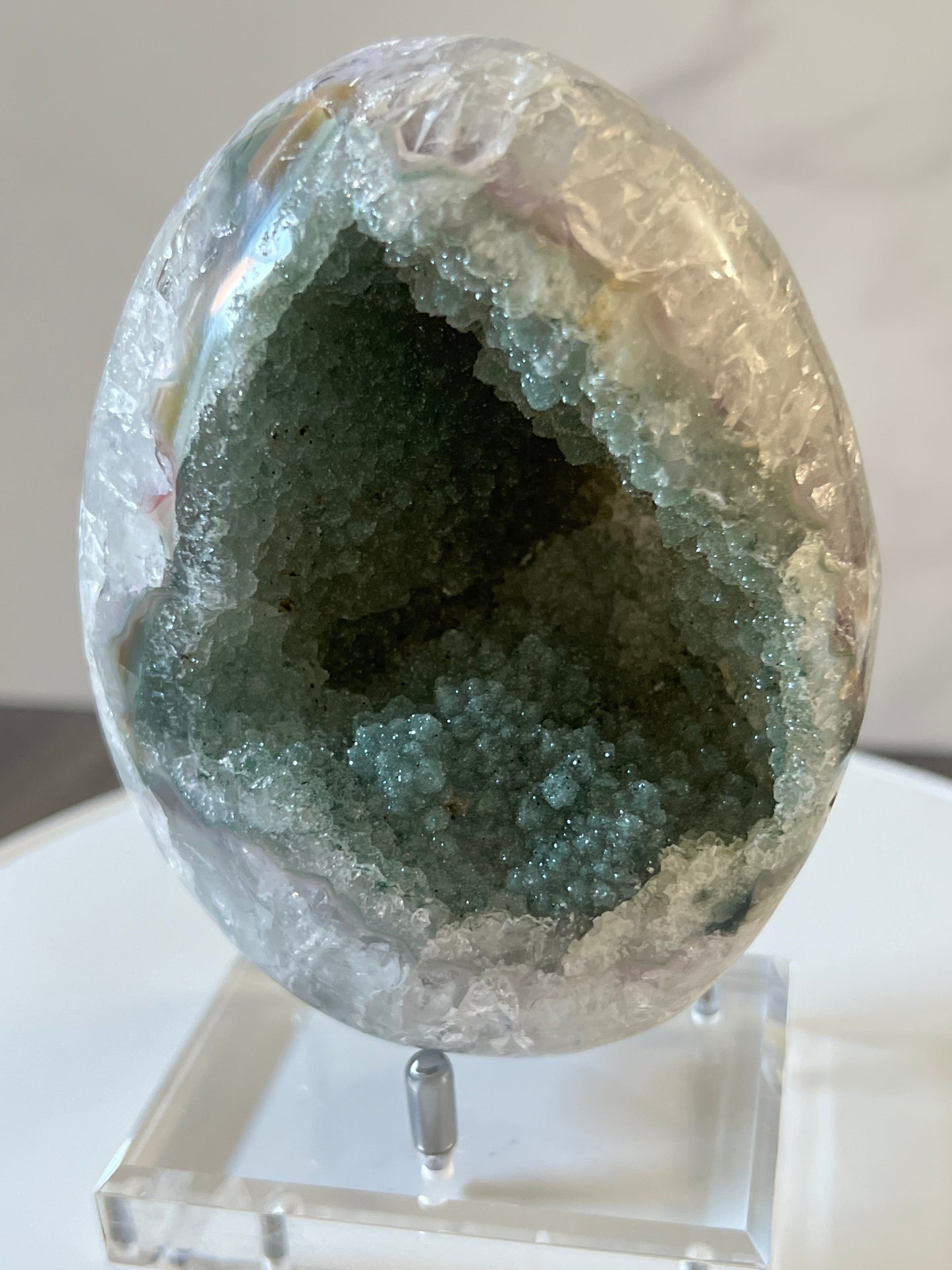 Quartz Freeform w/ Green Amethyst Druze