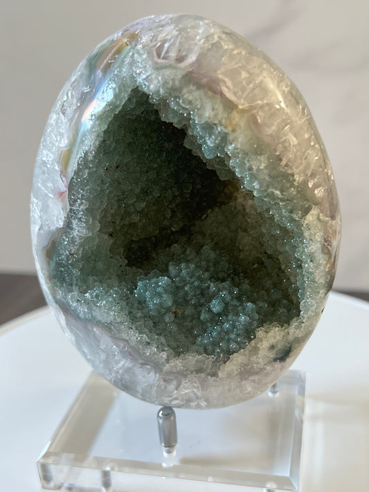 Quartz Freeform w/ Green Amethyst Druze