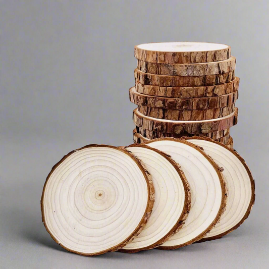 Candle Coaster: Natural Wood Slice Display (3")