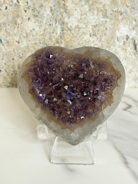 Agate Heart w/ Iron-lined Amethyst Center