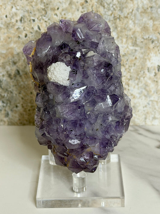 Amethyst cluster w/ Calcite Crust