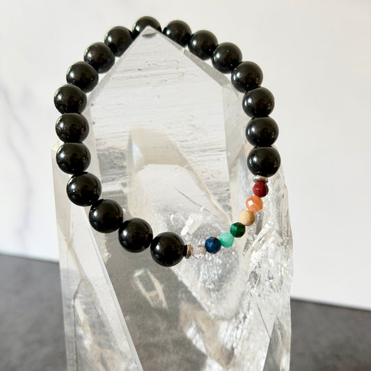 Chakra Tourmaline Bracelet 8mm & 4mm | Cristal Oaks
