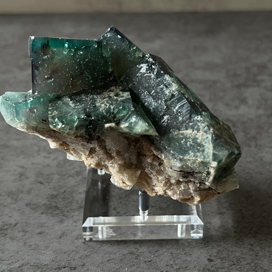 Fluorite Cluster w/ Calcite
