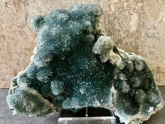 Forest Green Rainbow Amethyst on Stand