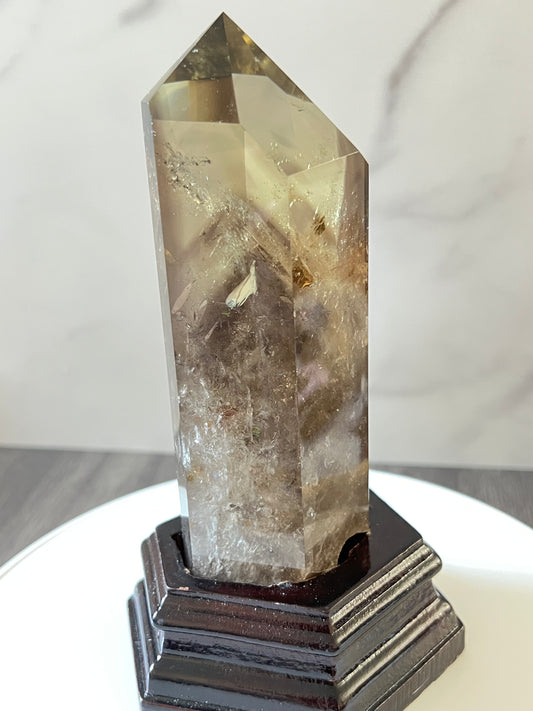 Smokey Quartz Point on Stand