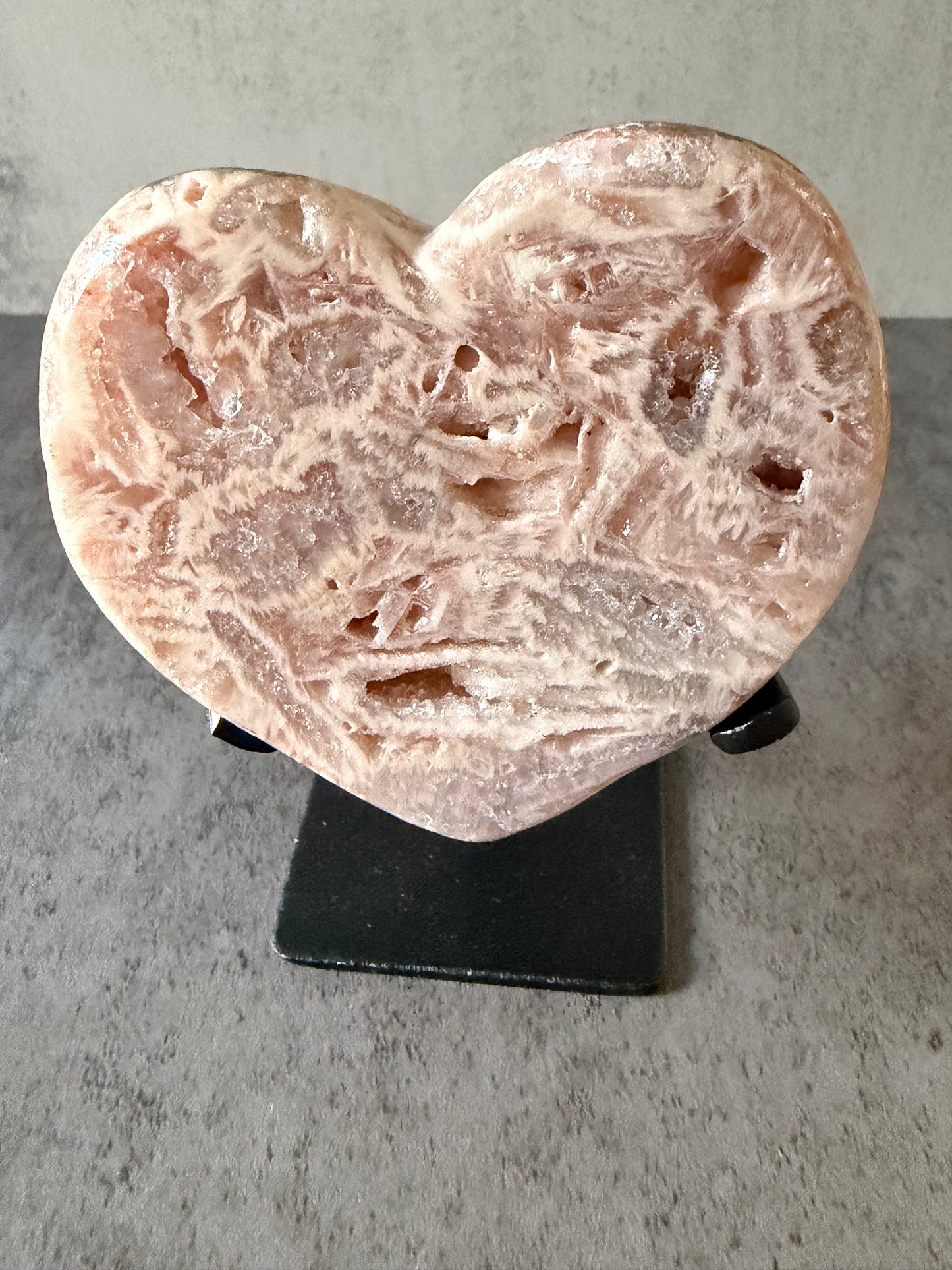 Pink Amethyst Heart with Quartzy Pockets