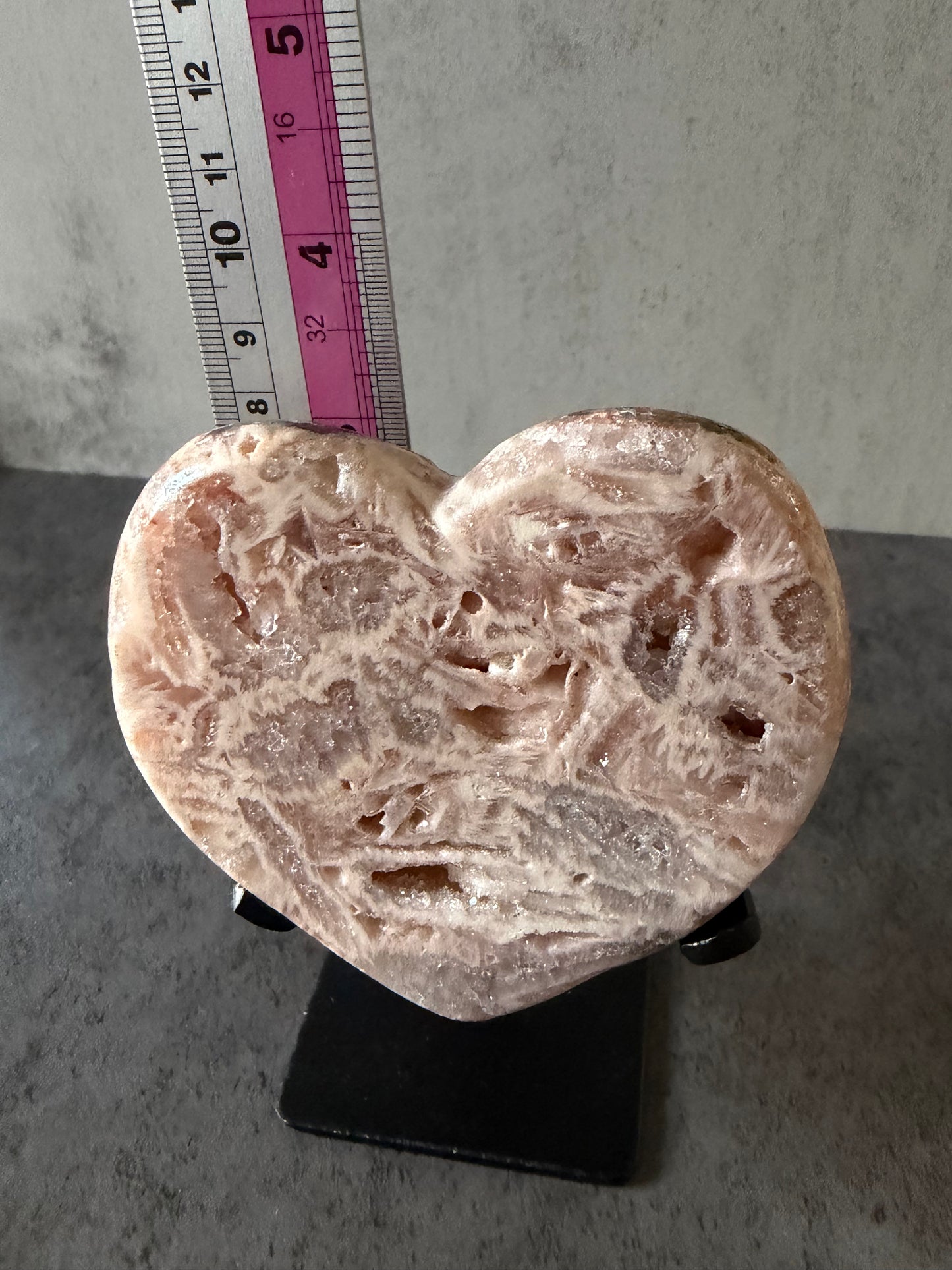 Pink Amethyst Heart with Quartzy Pockets