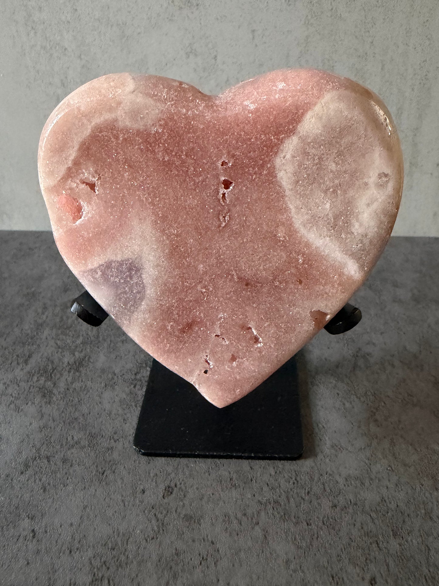 Pink Amethyst Heart with Purple Amethyst