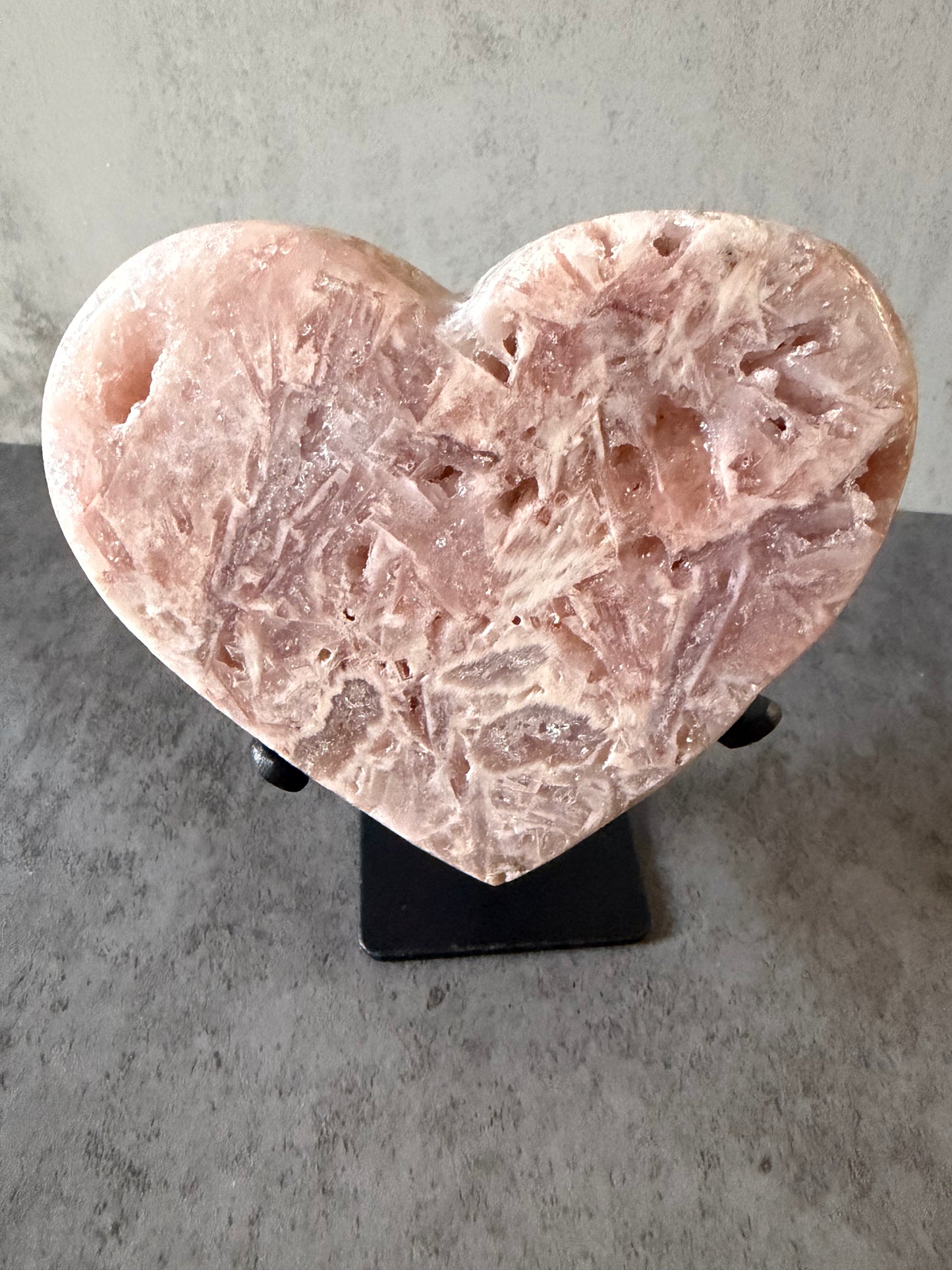 Pink Amethyst Heart with Quartzy Rutile