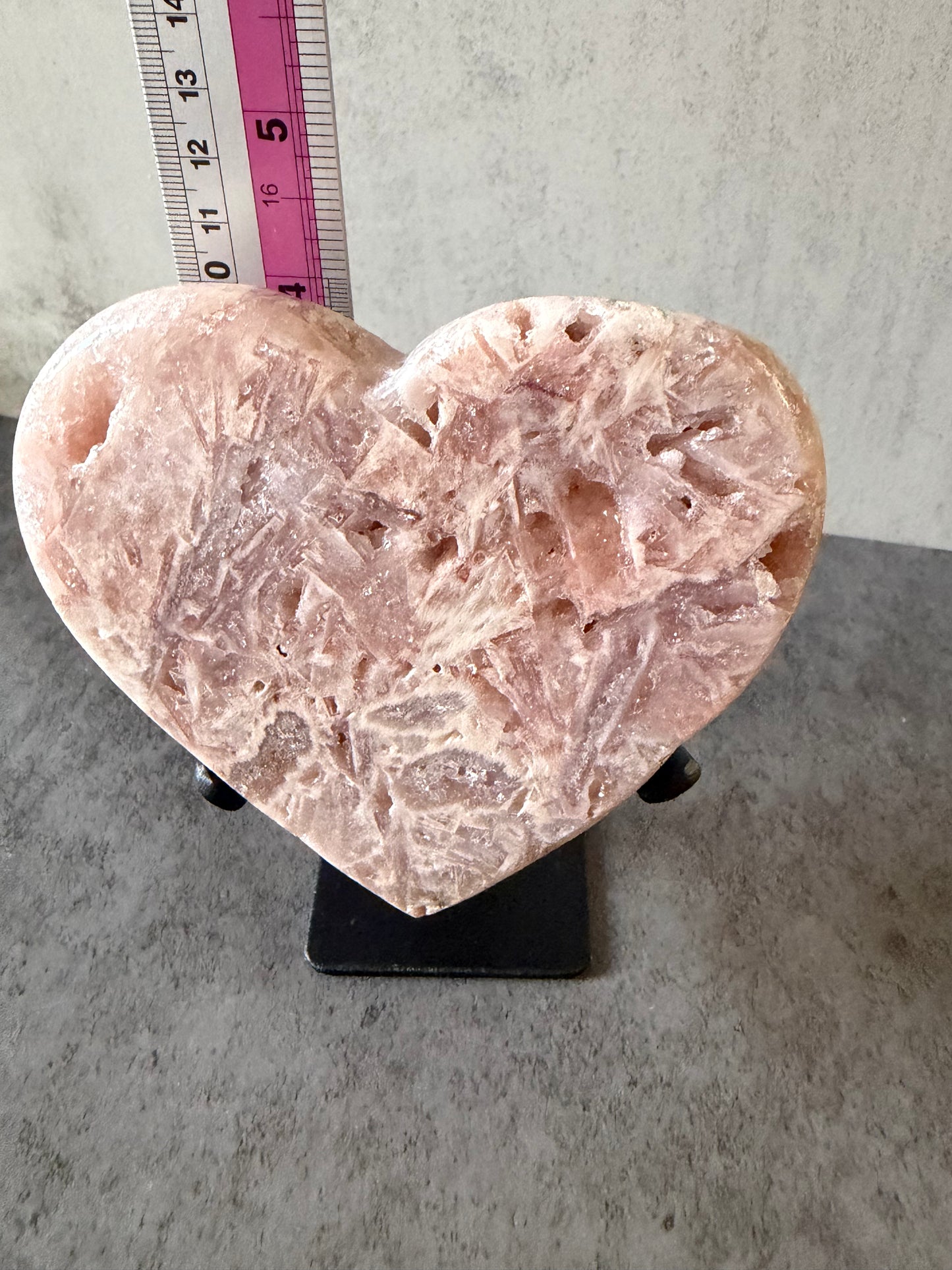 Pink Amethyst Heart with Quartzy Rutile