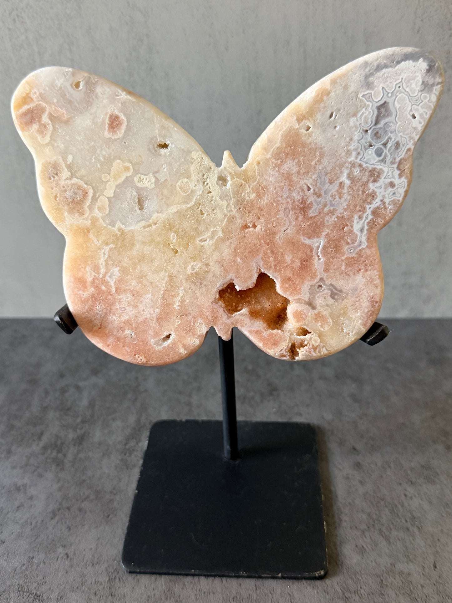 Peachy Pink Amethyst Butterfly