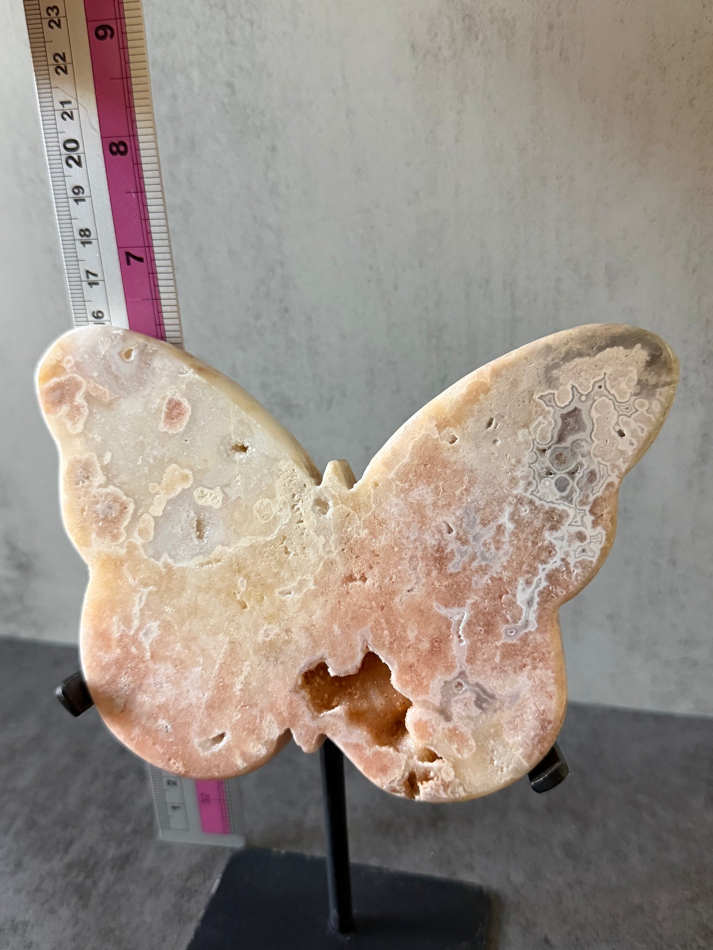 Peachy Pink Amethyst Butterfly