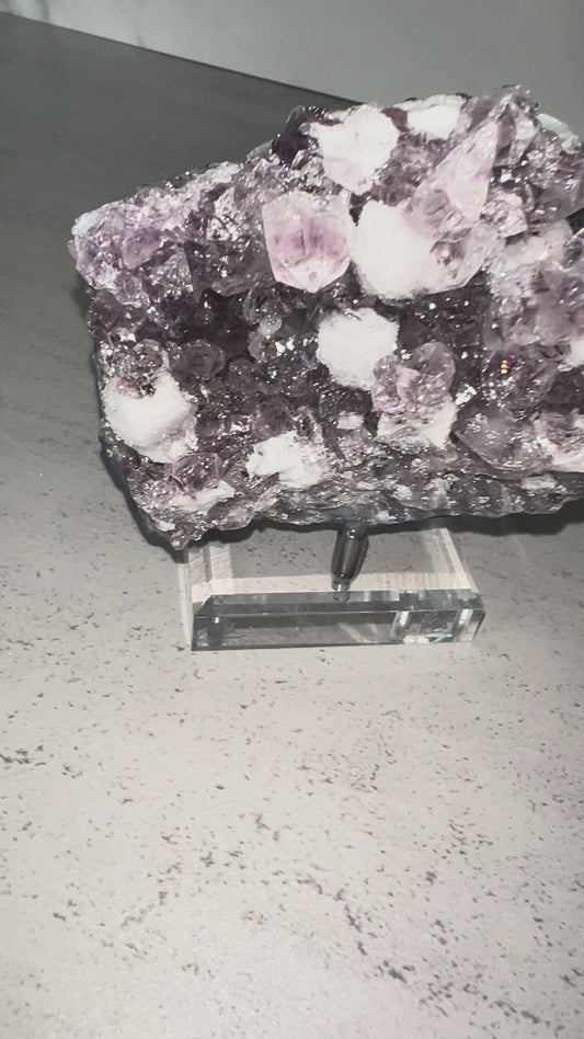 Amethyst w/ Calcite Cubes