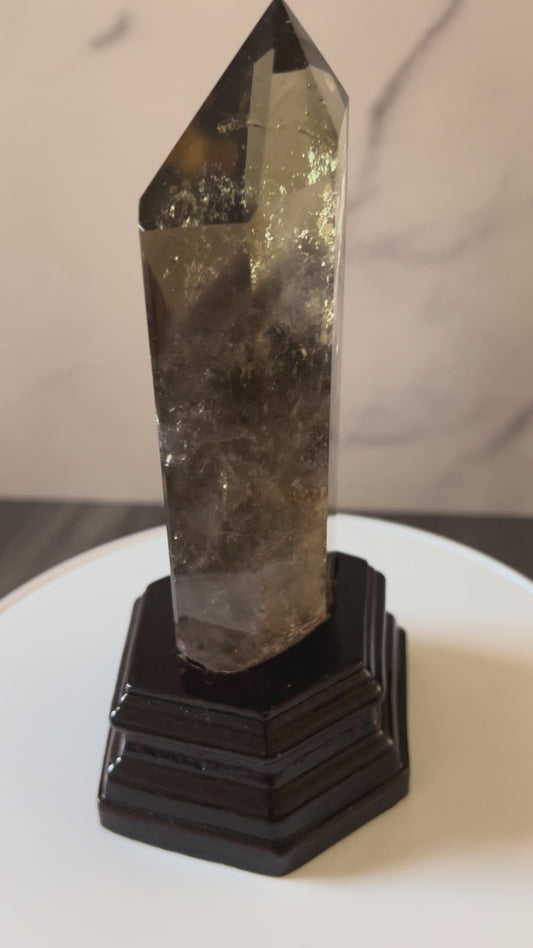 Smokey Quartz Point on Stand