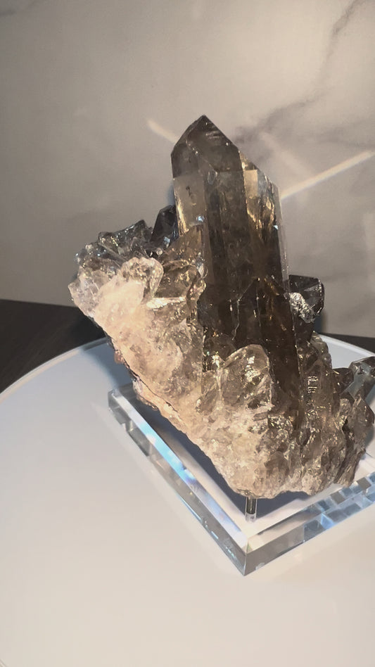 Pale Smokey Quartz Cluster (d)