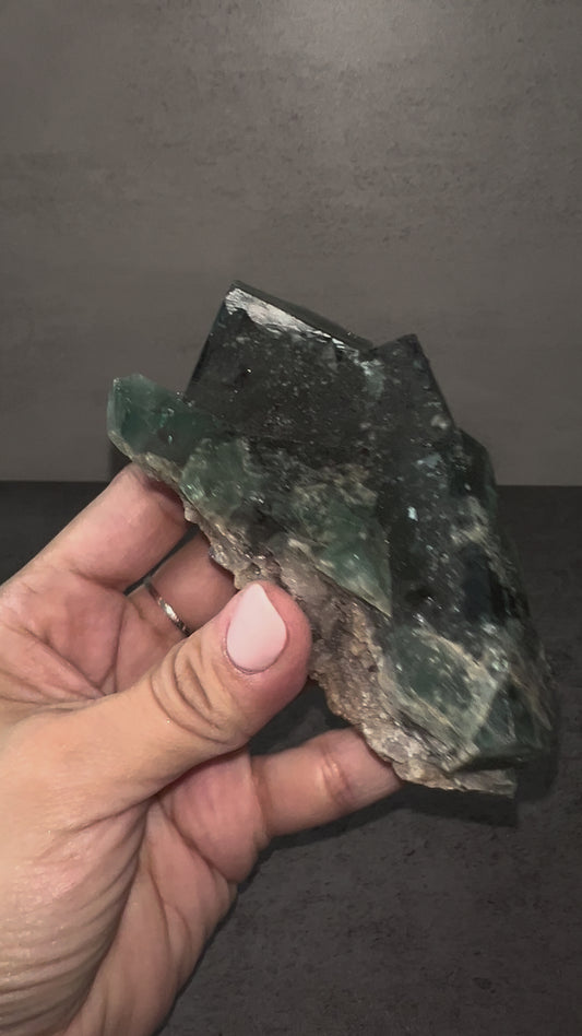 Fluorite Cluster w/ Calcite